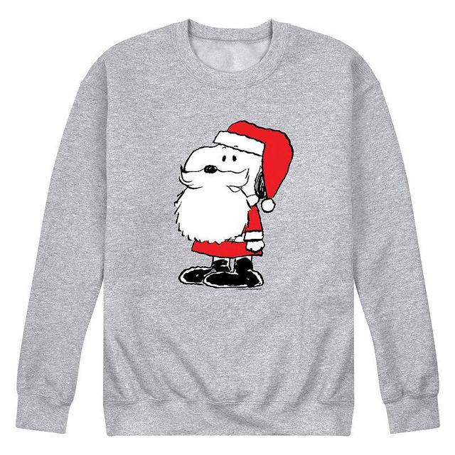 Mens Peanuts Santa Dog Sweatshirt Athletic Grey Product Image