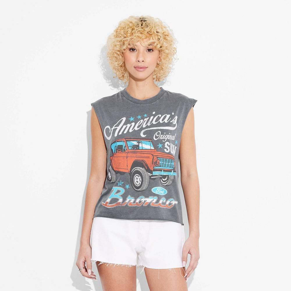 Womens Americana Bronco Graphic Muscle Tank Top Product Image