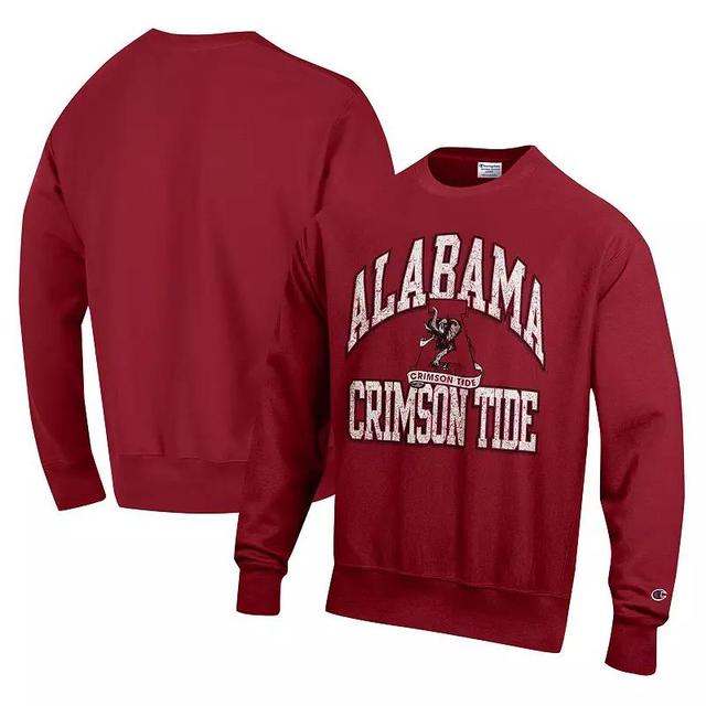 Mens Champion Crimson Alabama Crimson Tide Vault Late Night Reverse Weave Pullover Sweatshirt Product Image