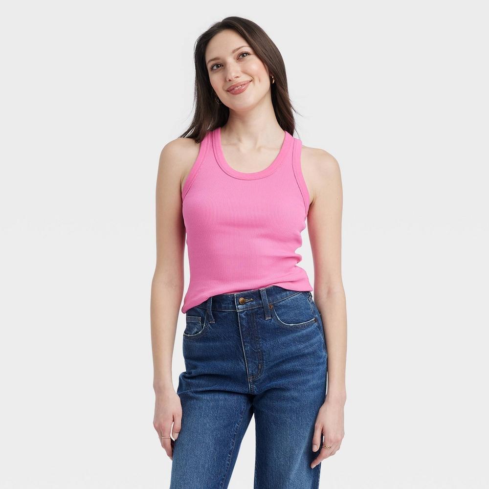 Womens 90s Ribbed Tank Top - Universal Thread Pink XS Product Image