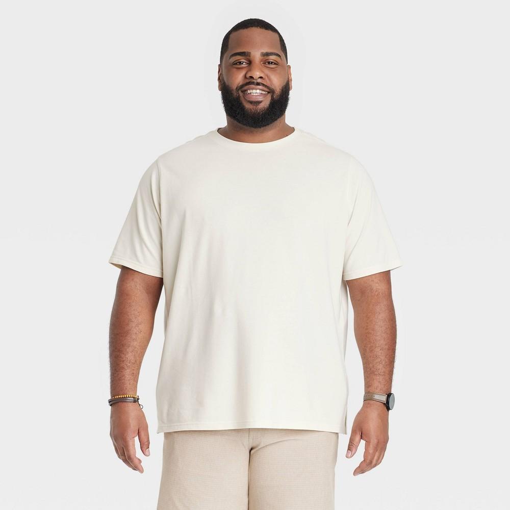 Mens Big & Tall Regular Fit Short Sleeve Round Neck T-Shirt - Goodfellow & Co Beige 4XLT Product Image