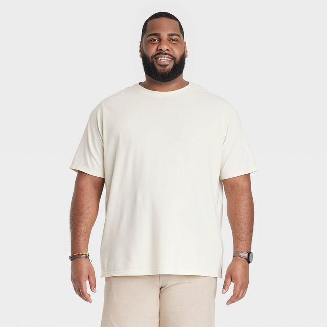 Mens Big & Tall Regular Fit Short Sleeve Round Neck T-Shirt - Goodfellow & Co Beige 4XLT Product Image