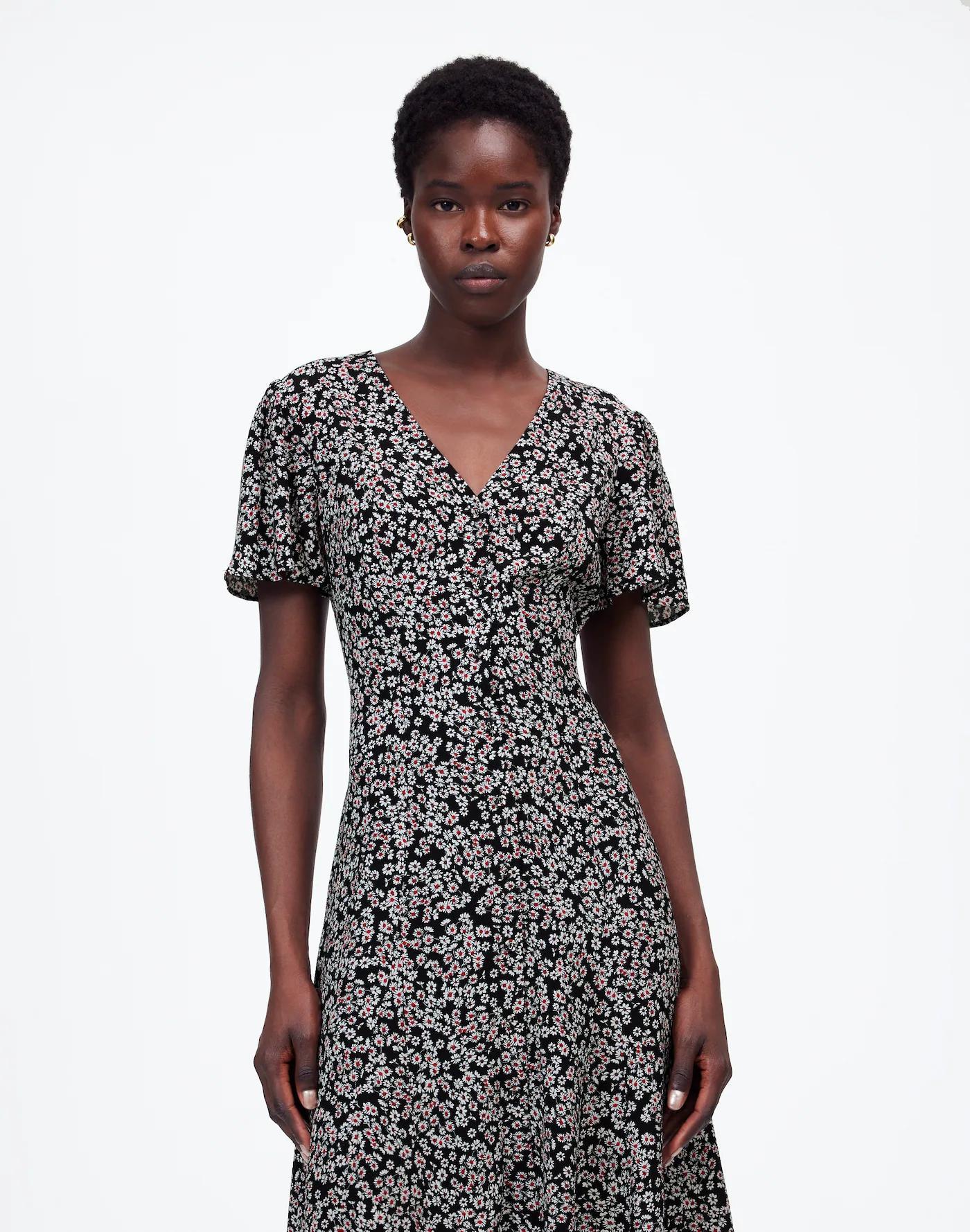 Flutter-Sleeve Mini Dress in Floral Product Image