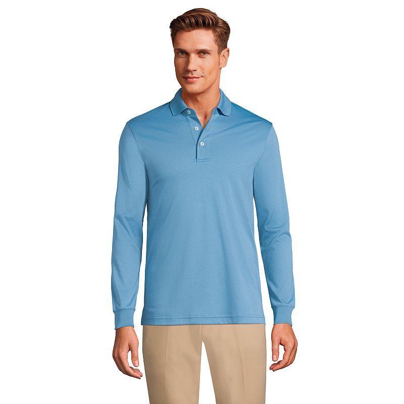 Men's Long Sleeve Super Soft Supima Polo Shirt Product Image