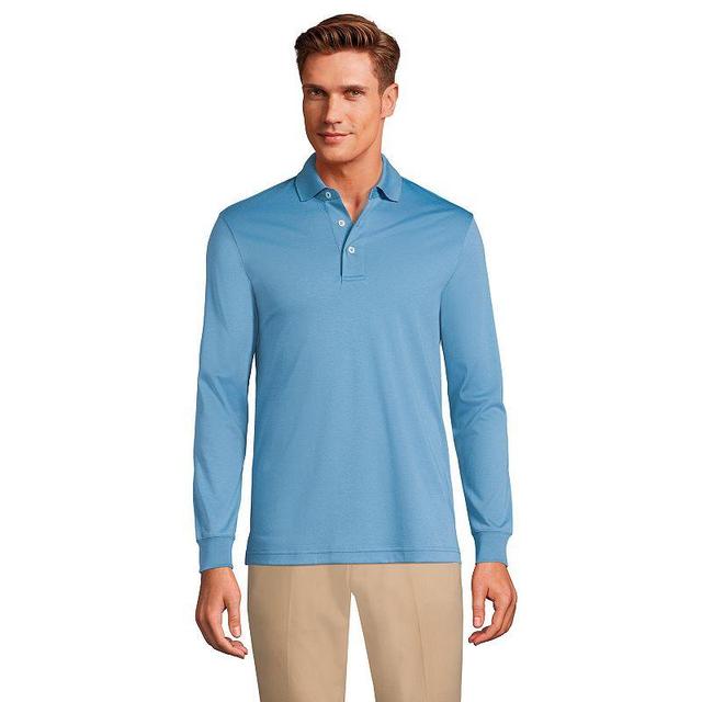 Lands End Big & Tall Long Sleeve Supima Interlock Polo Shirt Product Image