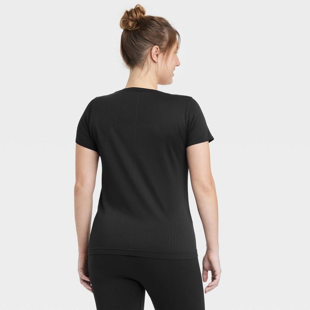 Womens Seamless Short Sleeve Shirt - All In Motion Black XS Product Image