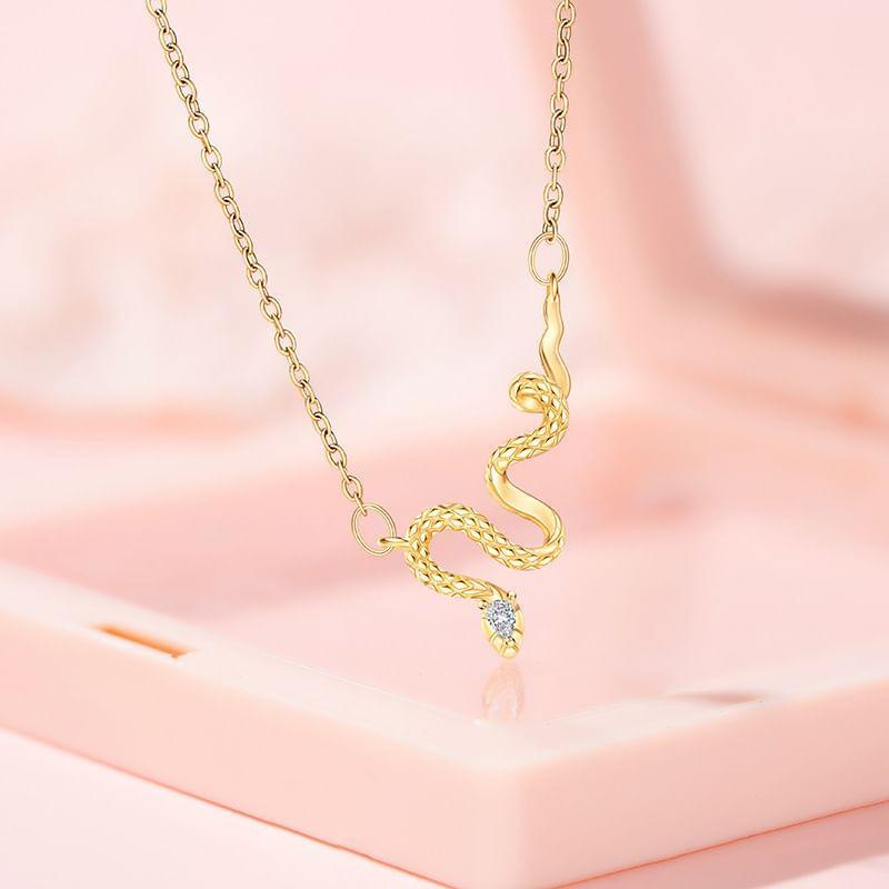 CZ Snake Pendant Necklace Product Image