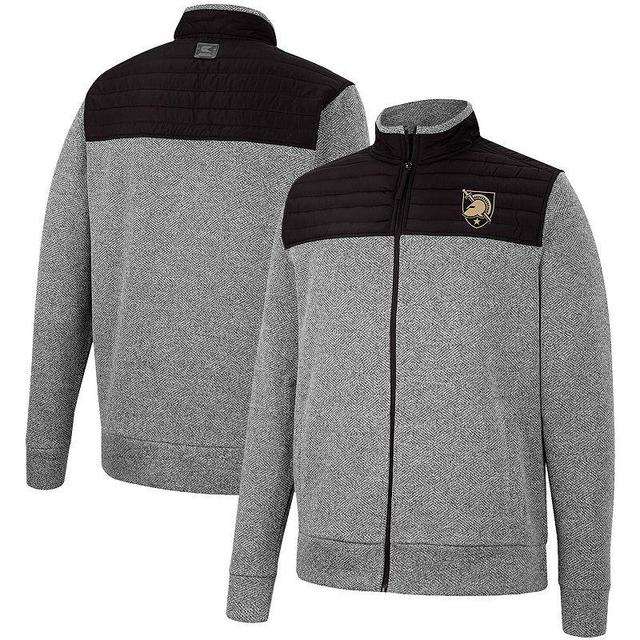 Mens Colosseum Gray/Black Army Black Knights Putter Herringbone Full-Zip Jacket Product Image