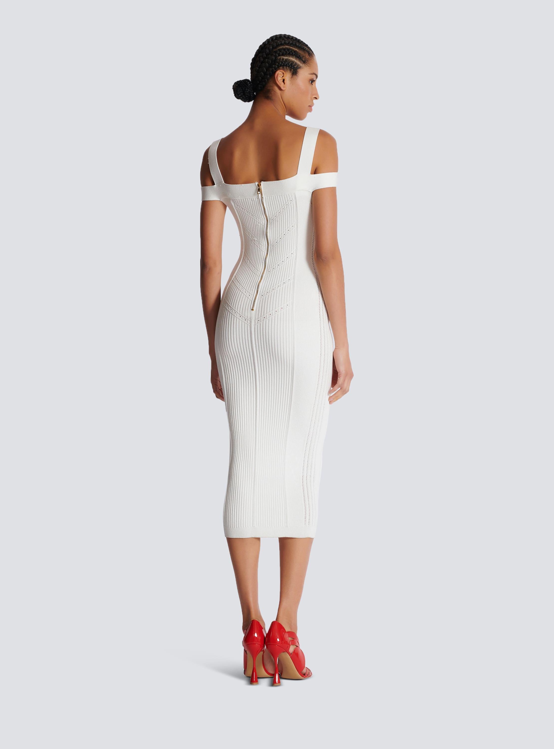 Knit midi dress with double straps Product Image