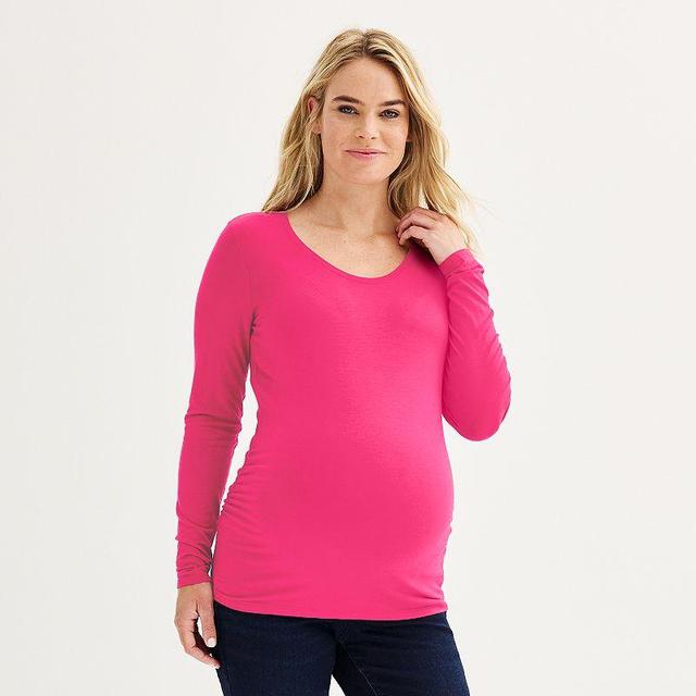 Maternity Sonoma Goods For Life Essential Scoopneck Long Sleeve Tee, Womens Product Image