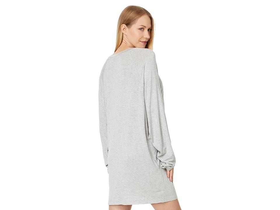 Norma Kamali Oversized Raglan Sleeve Mini Dress (Light Grey) Women's Dress Product Image