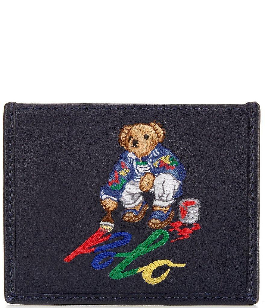 Polo Ralph Lauren Embroidered Polo Bear Painter Leather Card Case Product Image