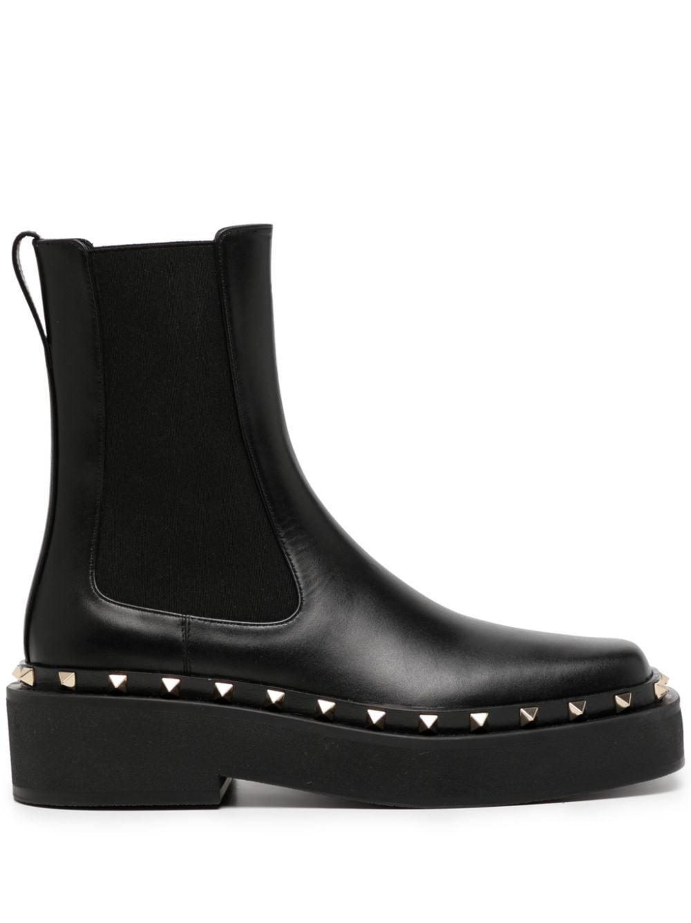 Rockstud M-way Leather Boots In Black Product Image