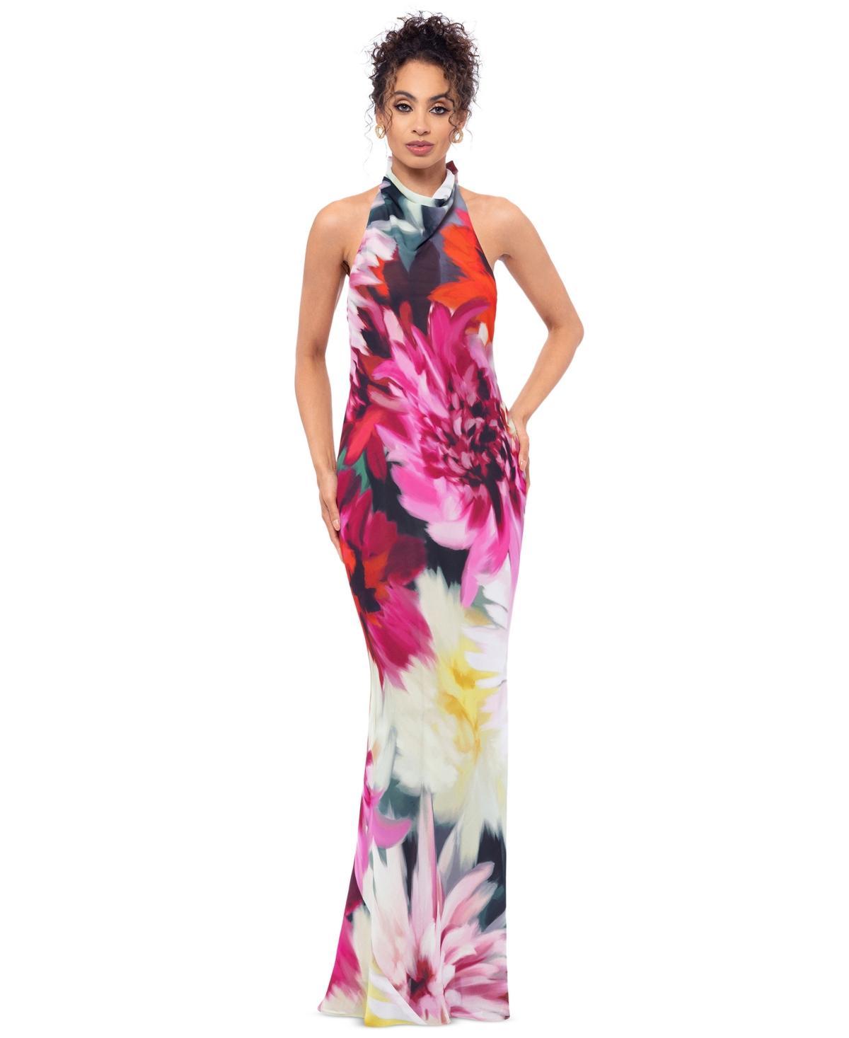 Women's Floral-Print Halter Gown Product Image