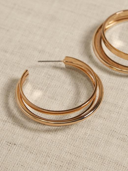 Dimensional Hoop Earrings Product Image