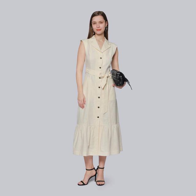 Women's Midi Shirtdress - A New Day™ Cream XXL Product Image