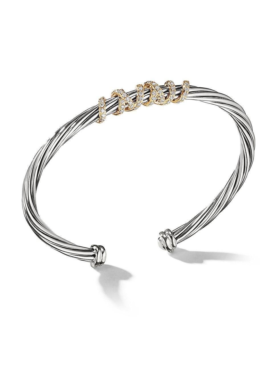 Womens Helena Center Station Bracelet with 18K Yellow Gold and Pav Diamonds Product Image