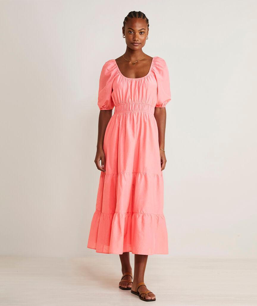 Tiered Smocked-Waist Maxi Dress Product Image