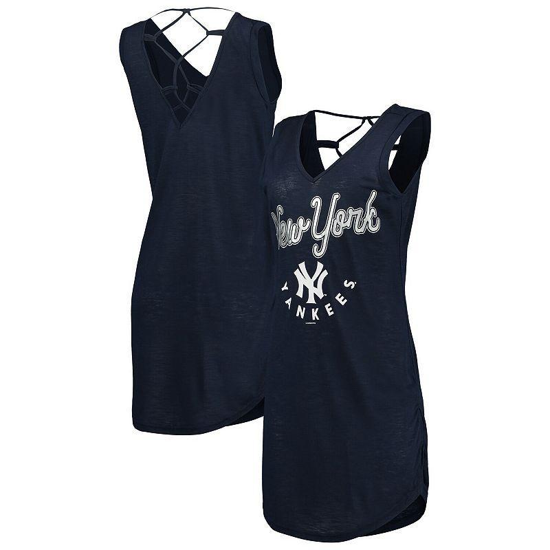 Womens G-III 4Her by Carl Banks New York Yankees Game Time Slub Beach V-Neck Cover-Up Dress Blue Product Image