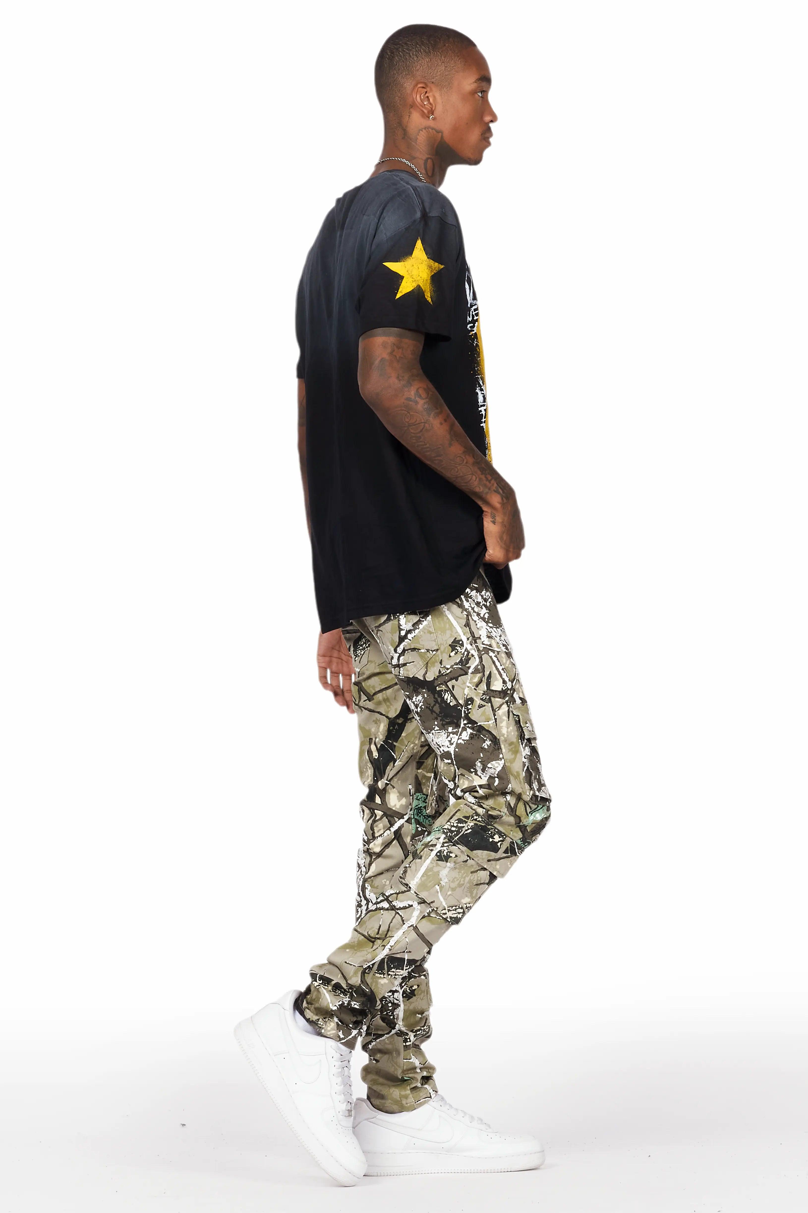 Adril Tree Camo Skinny Fit Cargo Jean Male Product Image