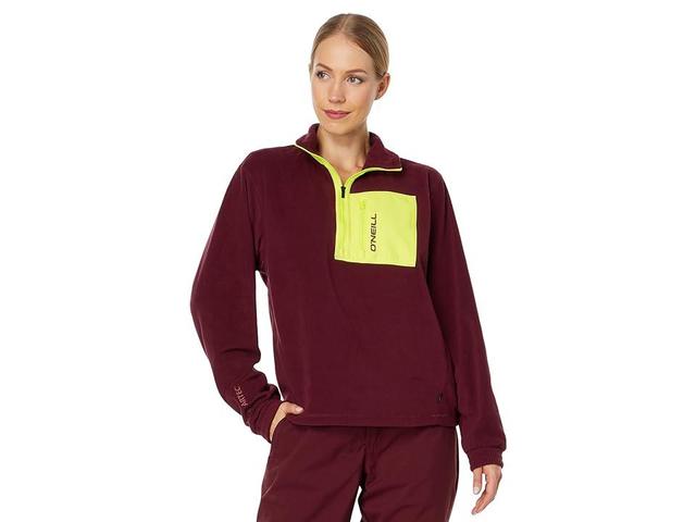 O'Neill Utility 1/2 Zip Fleece (Windsor Wine Color-Block) Women's Clothing Product Image