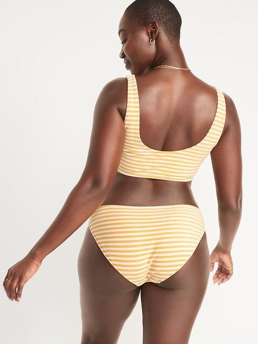 Low-Rise Striped Terry Classic Bikini Swim Bottoms Product Image