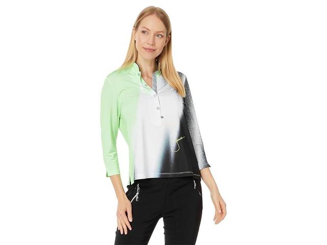 Jamie Sadock Mirage 3/4 Sleeve Top (Spearmint) Women's Clothing Product Image