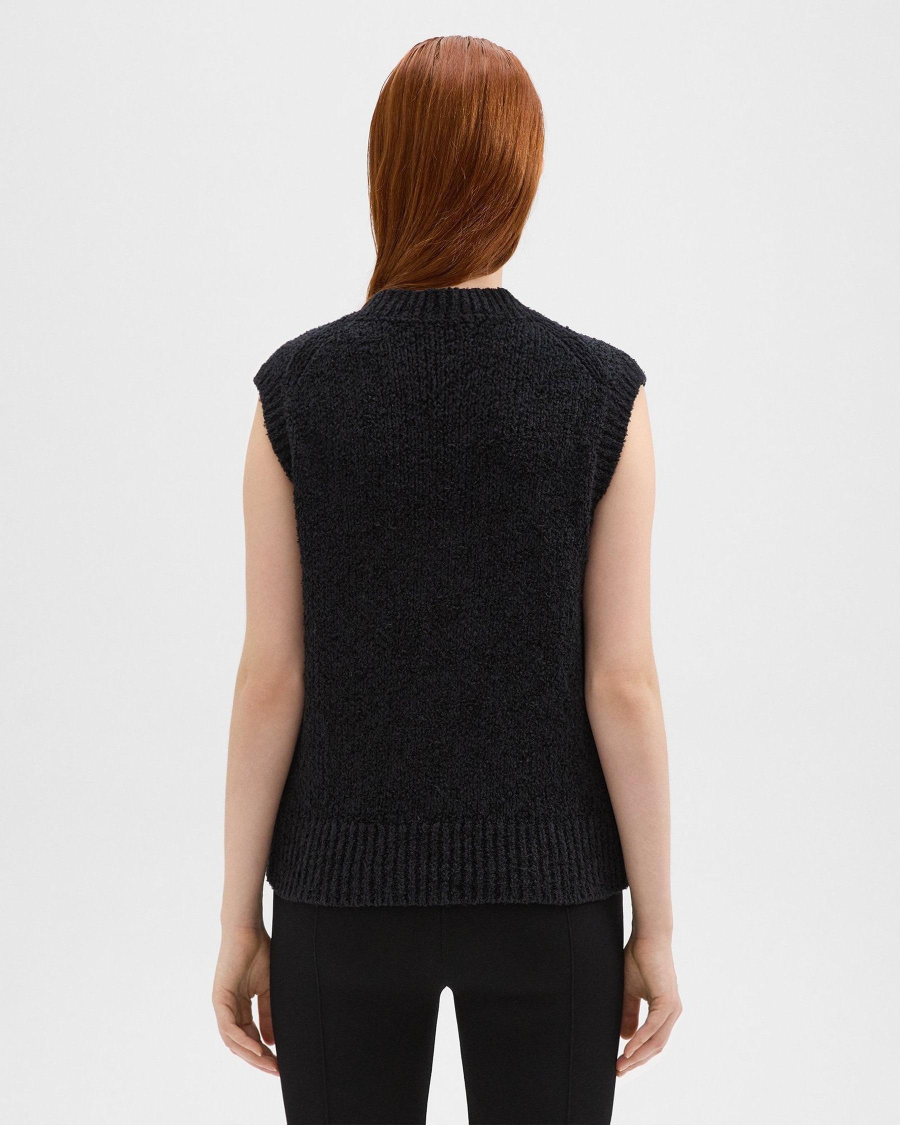 Oversized Sweater Vest in Feather Cotton-Blend Product Image