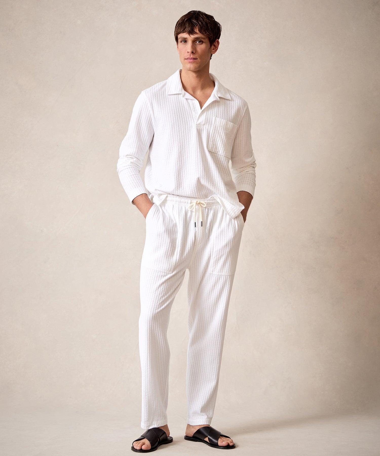 Knit Seersucker Pant in New White Male Product Image