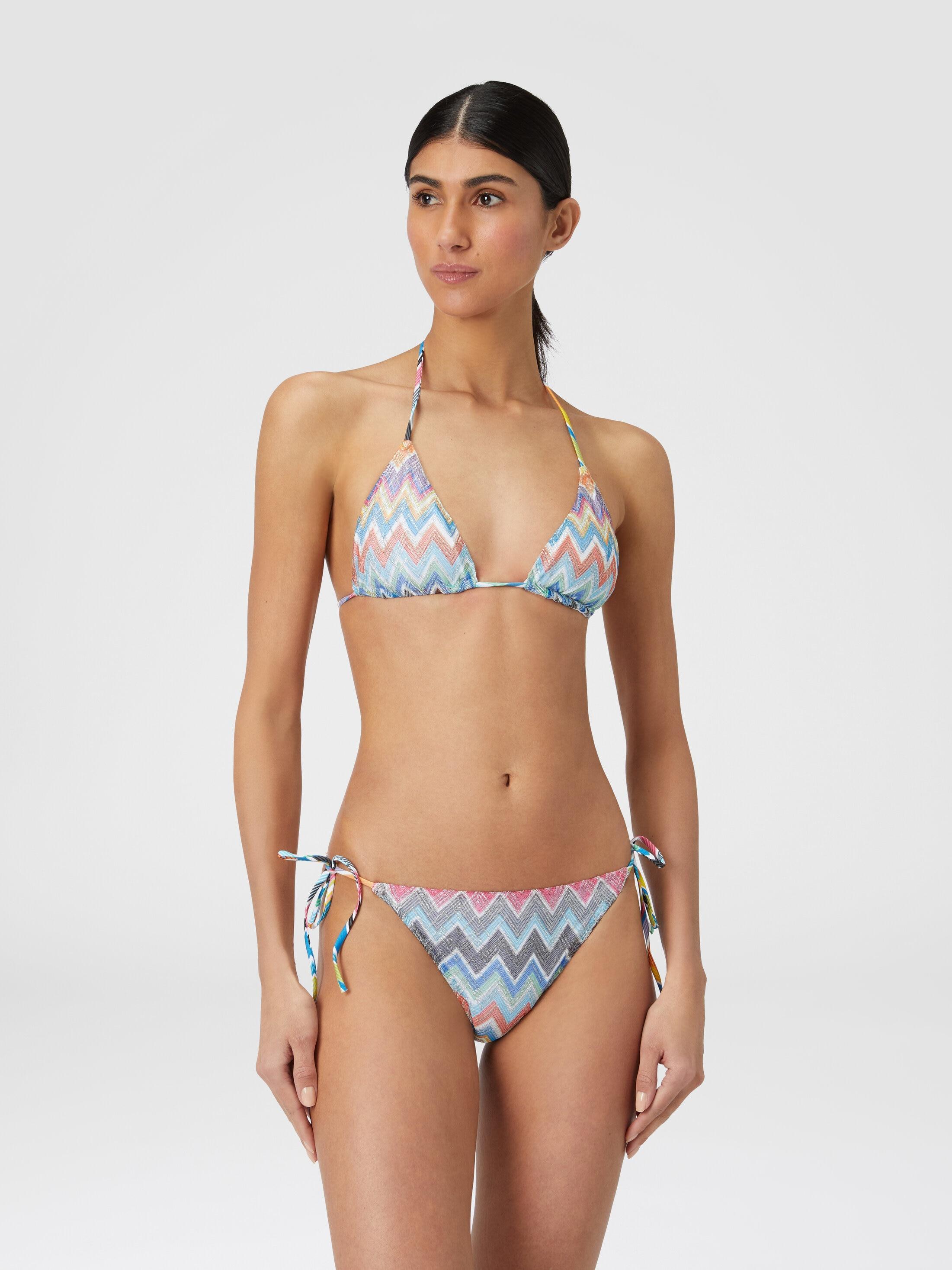 Zigzag viscose blend bikini with lurex Product Image