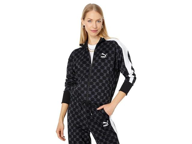 PUMA T7 All Over Print Track Jacket (Puma Black) Women's Clothing Product Image