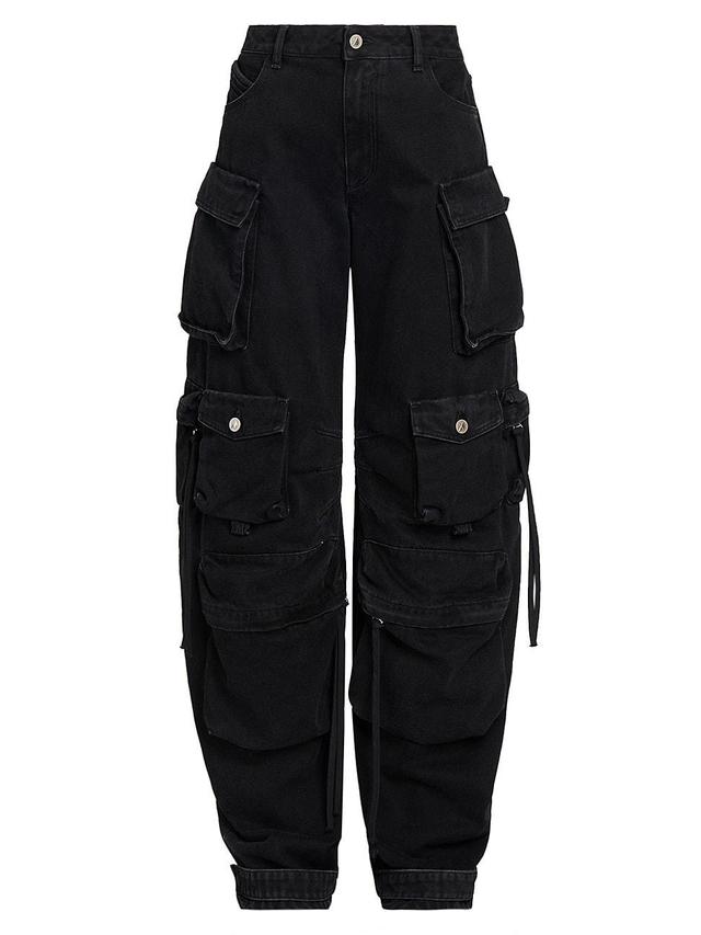 Womens Denim Cargo Pants Product Image