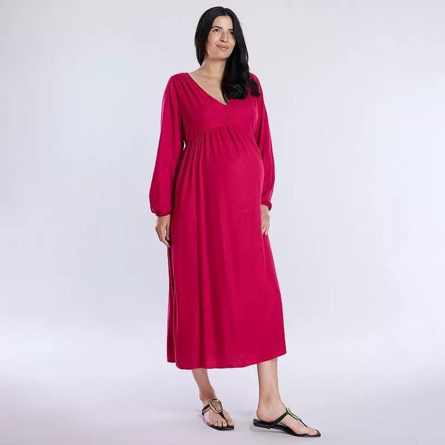 Maternity Motherhood Button Front Midi Dress, Womens Product Image