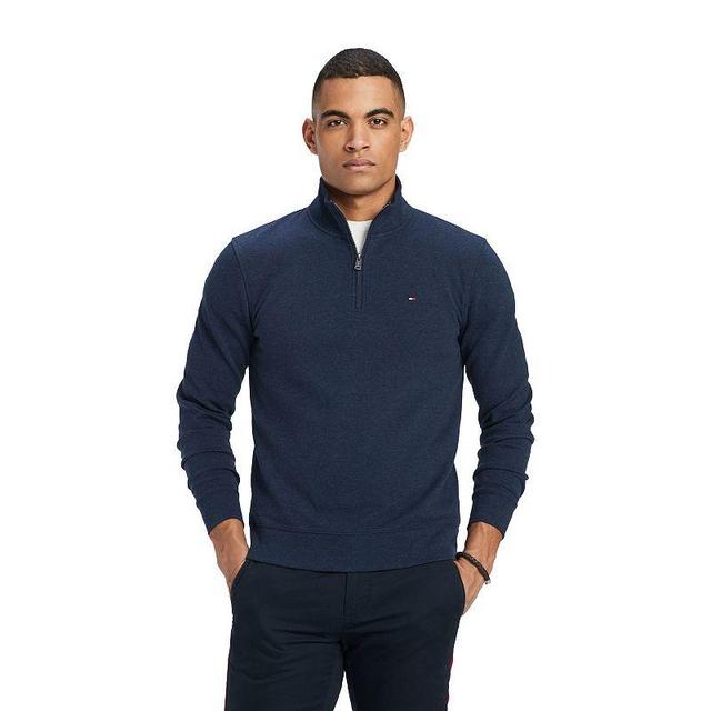 Mens Tommy Hilfiger Logo Quarter-Zip Top Blue Product Image