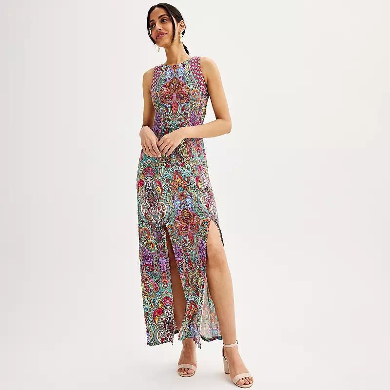 Womens London Times Tank Maxi Dress With Side Slits Product Image