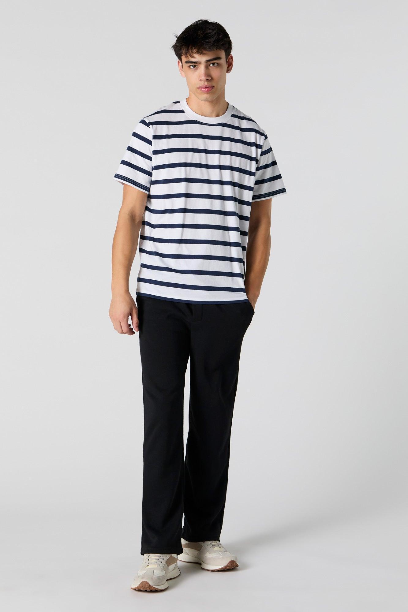 Striped Crewneck T-Shirt Male Product Image