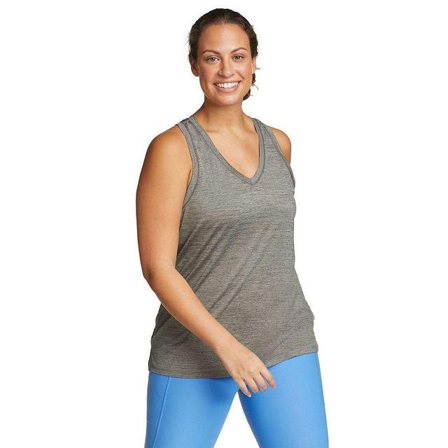 Womens Eddie Bauer Resolution V-Neck Tank Top Dark Grey Product Image