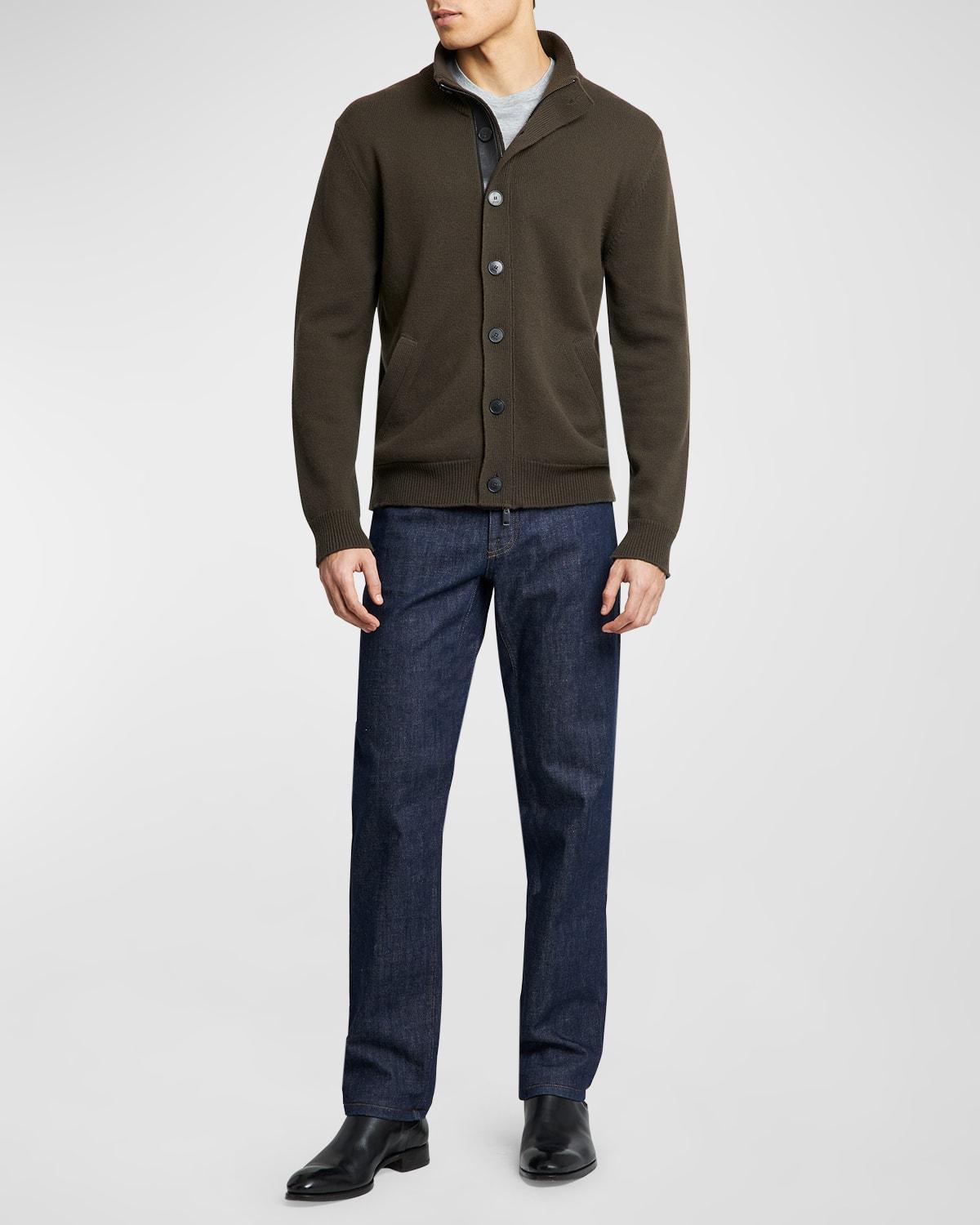 Mens Full-Zip Cashmere Cardigan Sweater Product Image