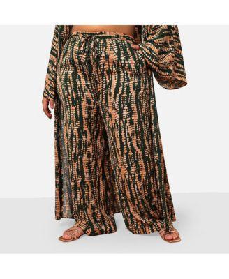 Rebdolls Womens Kadijah Abstract Print Drawstring Wide Leg Pants W. Pockets Product Image