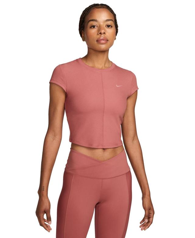 Womens Nike One Ribbed Short Sleeve Top Product Image