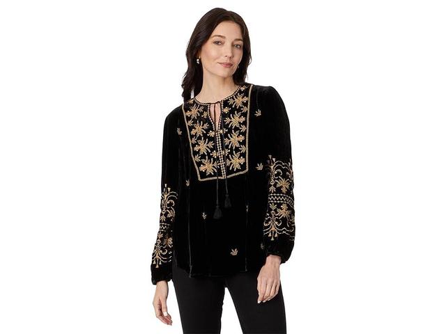 Johnny Was Palmira Curved Hem Prairie Blouse Women's Blouse Product Image