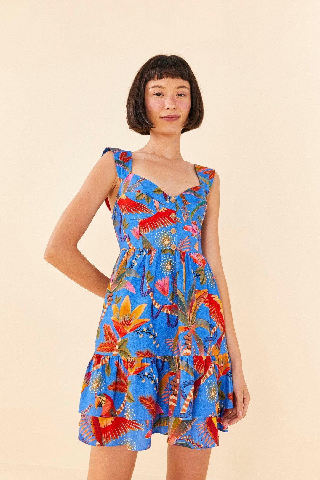 Blue Macaw Party Mini Dress Product Image