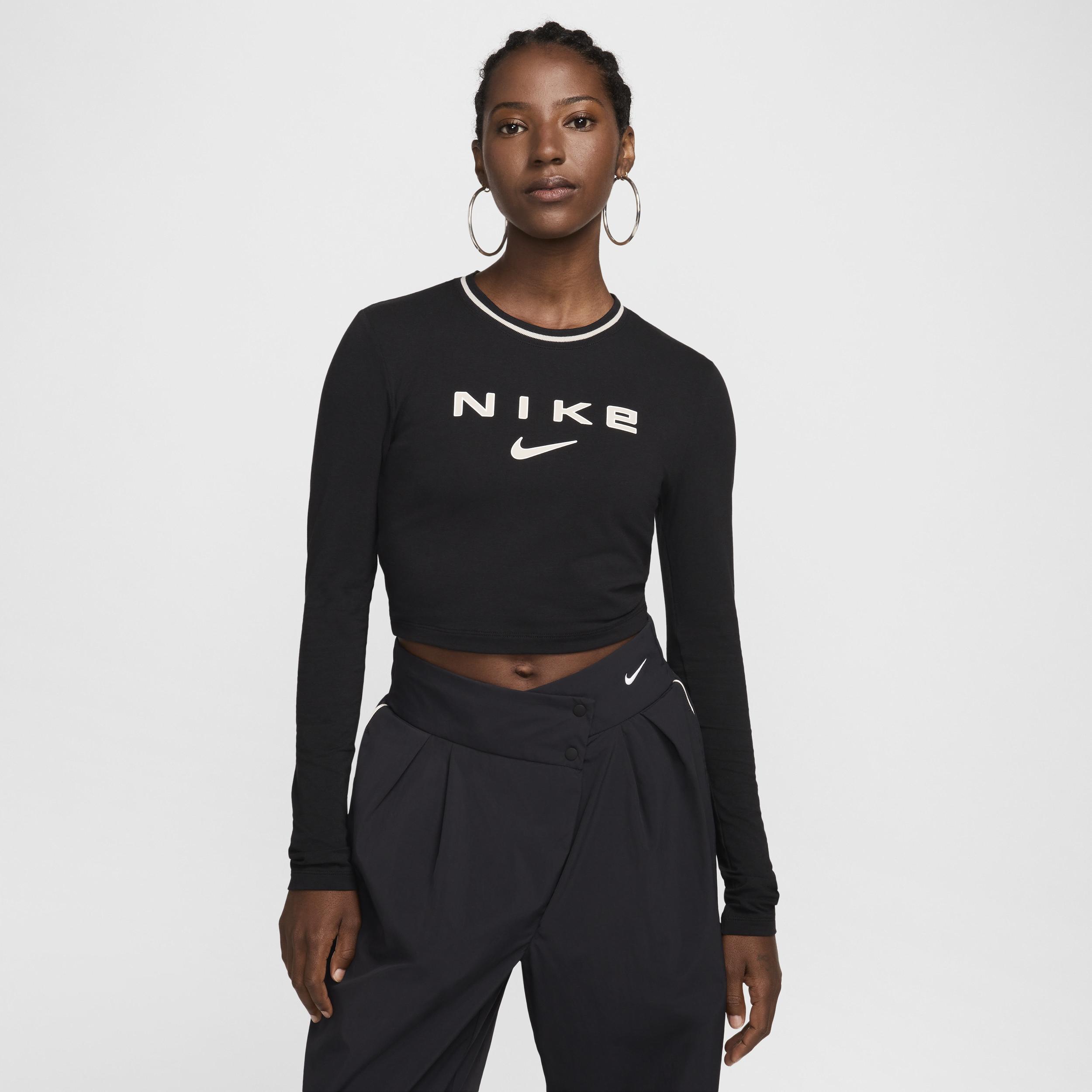 Women's Nike Sportswear Chill Knit Slim Long-Sleeve Cropped Graphic Tee Product Image