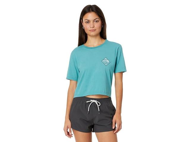 Salty Crew Tippet Fill Crop Tee (Sea ) Women's Clothing Product Image