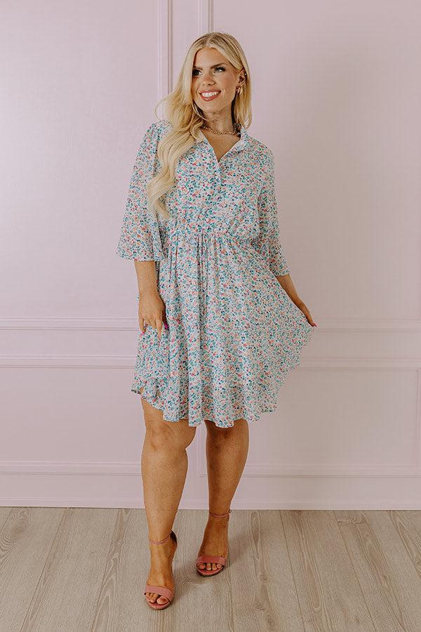 Headed Down Memory Lane Dress In Sky Blue Curves Product Image