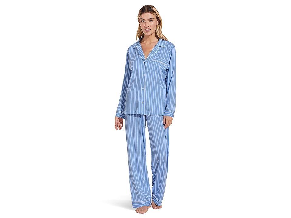 Eberjey Gisele Printed - The Long PJ Set (Nordic Stripes Vista Ivory) Women's Pajama Sets Product Image