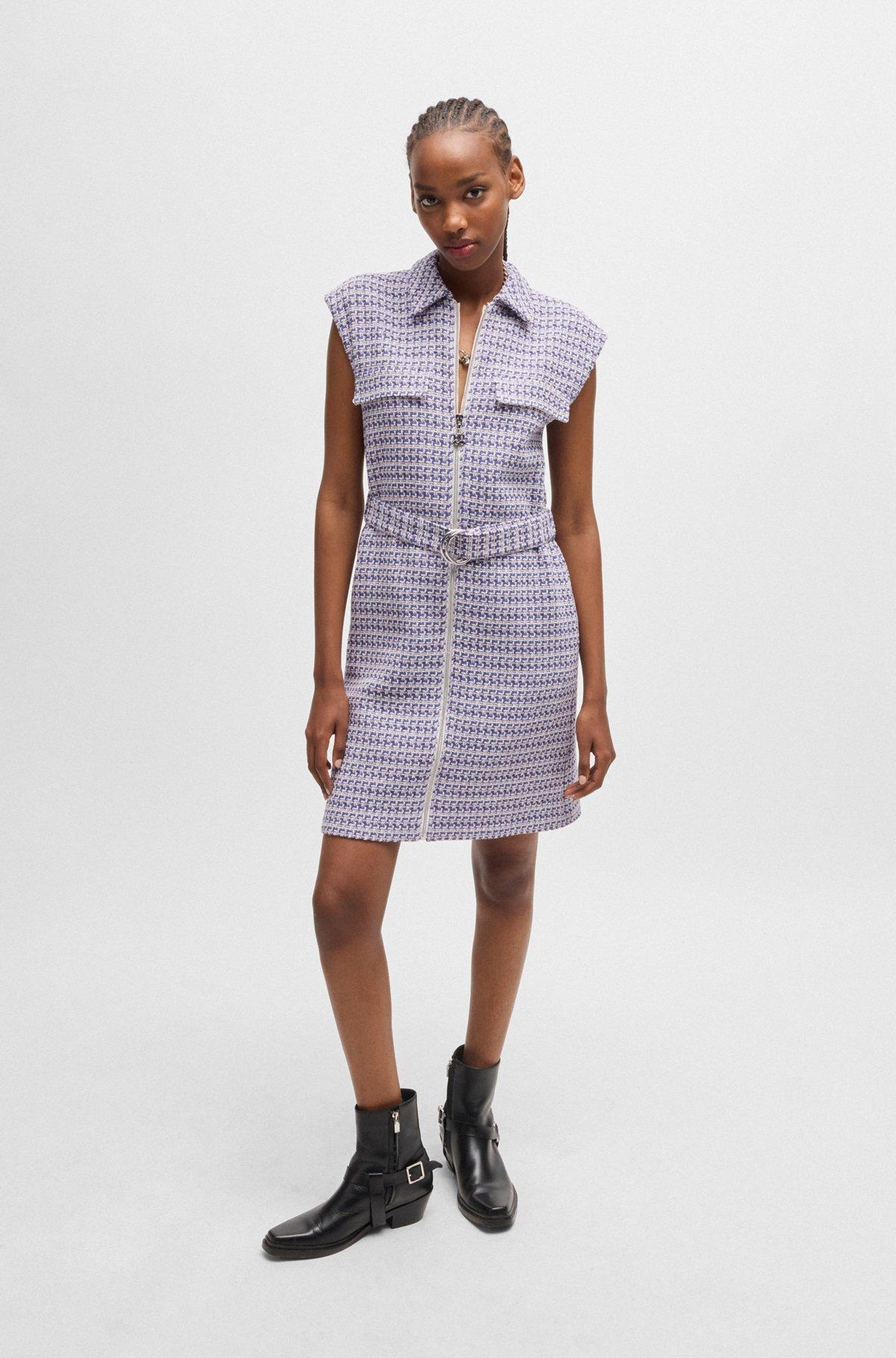 Bouclé dress with zip front Product Image