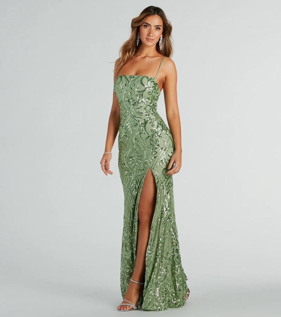 Jillian Formal Sequin Slit Mermaid Long Dress Product Image