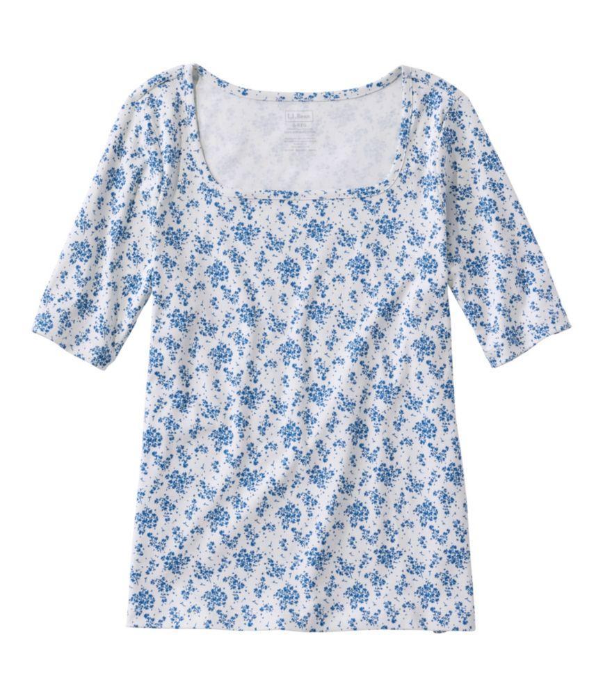 
                            Women's Pima Cotton Tee, Soft Squareneck Elbow-Sleeve
                         Product Image