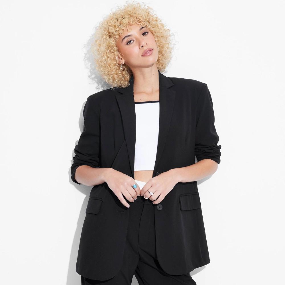 Womens Oversized Blazer - Wild Fable Black XL Product Image